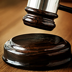 A gavel, being hit to grant a restraining order 